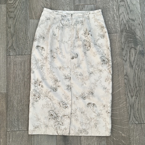French Pencil Skirt Beige Olive 2 - Picture 4 of 5